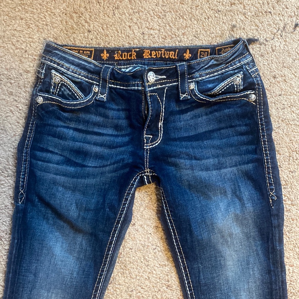 two pair rock revival skinny leg size 29 excellent condition. Both $115
